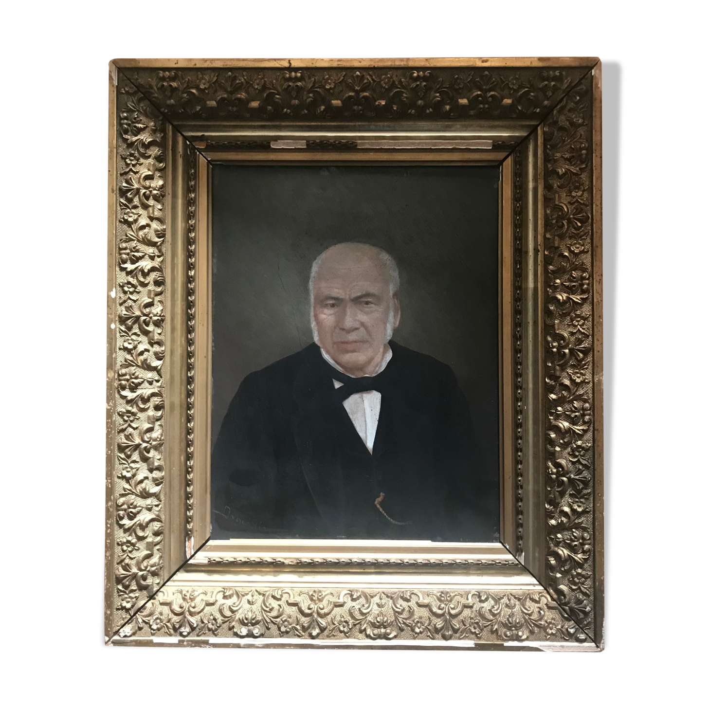 Portrait huile ancien