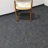 Vintage velvet teak arm chair