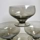 Set of 6 art deco design champagne glasses in smoked glass 30s-40s