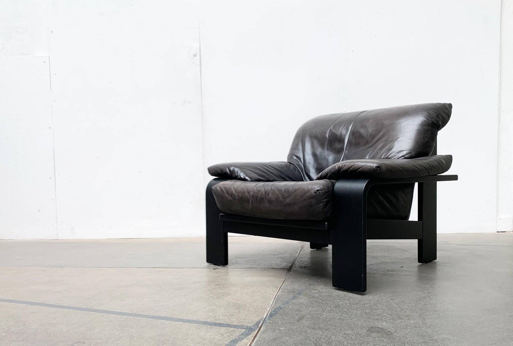 Brutalist German postmodern lounge chairs and sofa by Rolf Benz for Musterring, 1990s, set of 3.