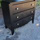 Chest of drawers of the 40s lacquered black 3 drawers
