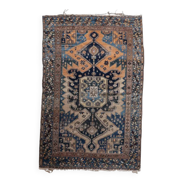 Tapis Shirvan caucasien ancien, fait main, 126 cm x 191 cm, années 1900
