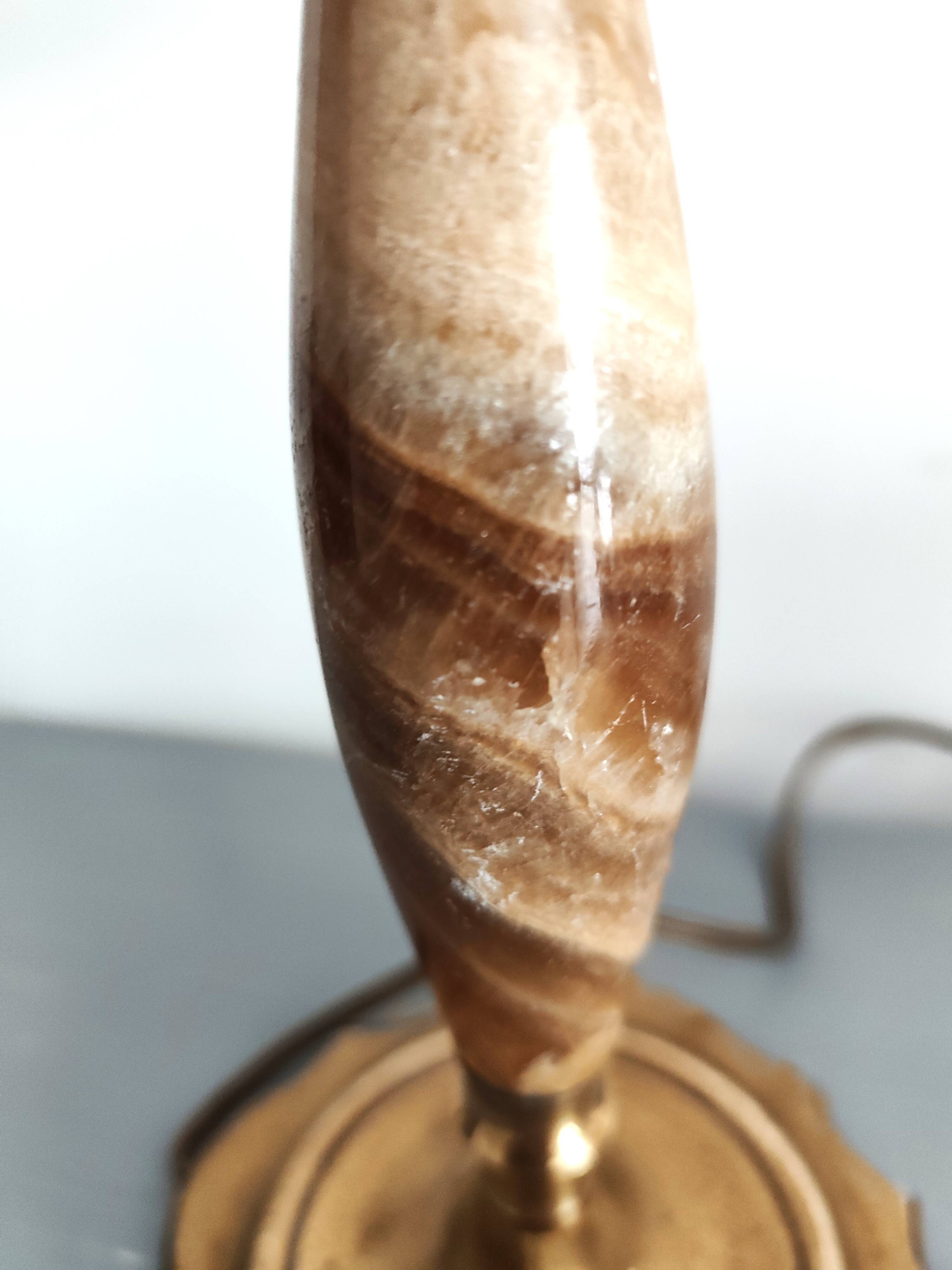 Art Nouveau lamp in alabaster and gilded metal