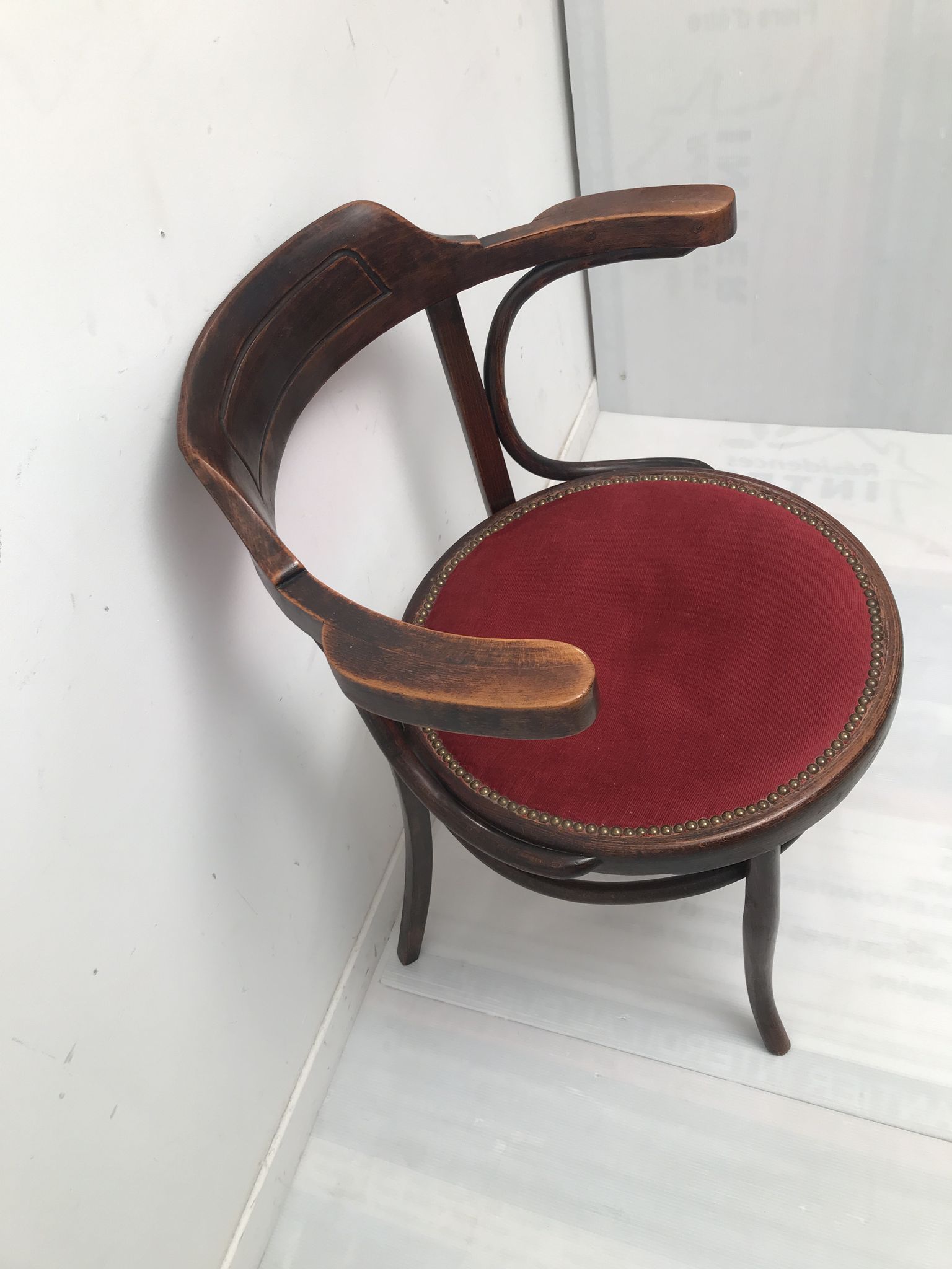 Old curved wooden chair