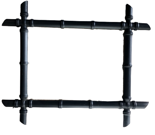 Bamboo style wooden mirror 53 x 45