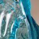 Art Deco glass duck, pressed glass turquoise, butter dish