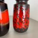 Set of Four Vintage Pottery Fat Lava Vases Made by Scheurich, Germany, 1970s