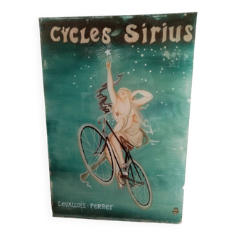 Publicité cycle Sirius peinture sur verre