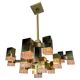 Lustre cubique Sciolari, 17 lumières, Italie des années 1970