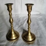 Set of 4 brass candle holders