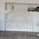Peacock rattan headboard painted white