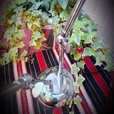 Seventies metal lamp with two spotlights