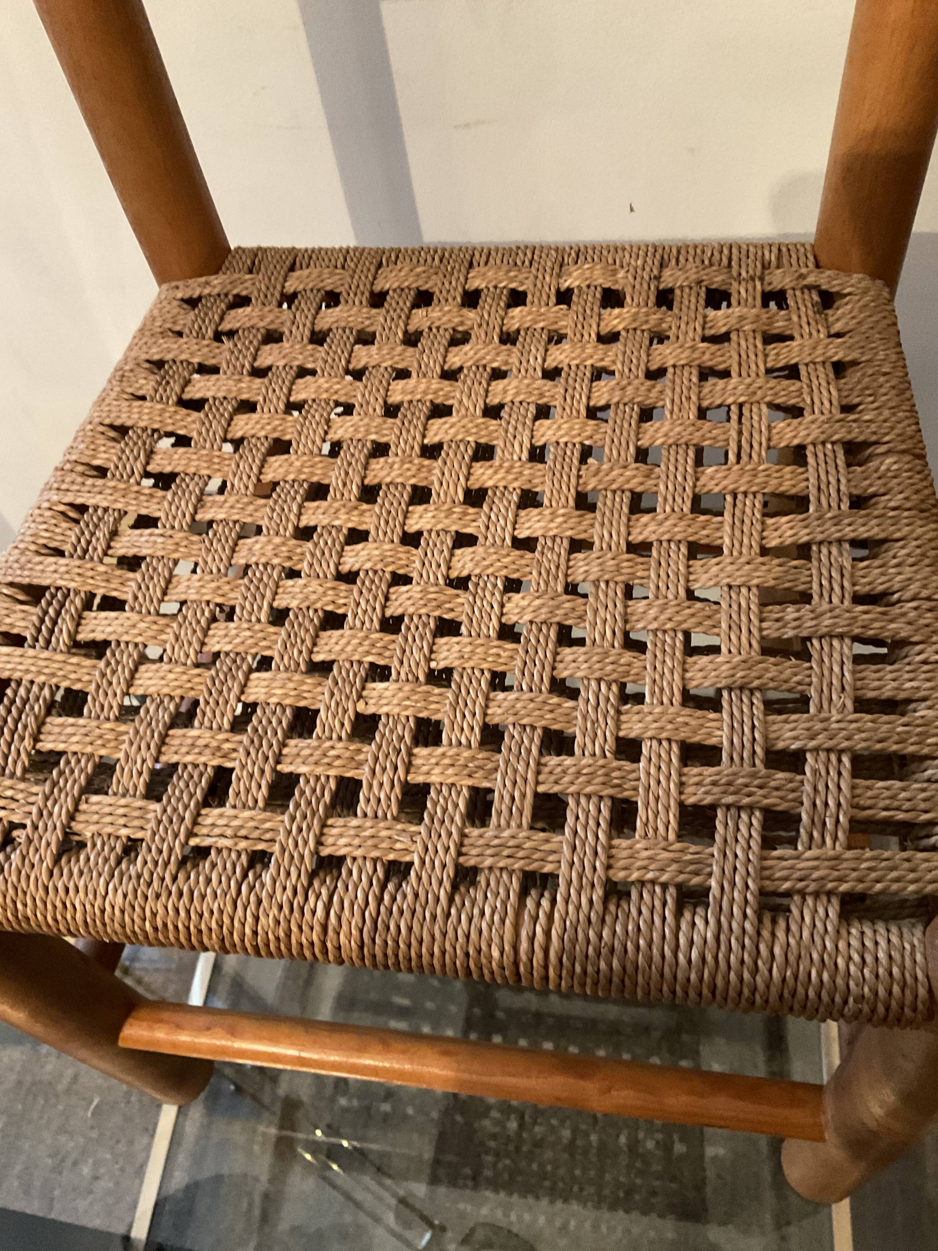 Scandinavian children's chair sitting in rope 70s