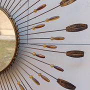 Sun mirror in line vautrin style with metal and coloured plastic beads