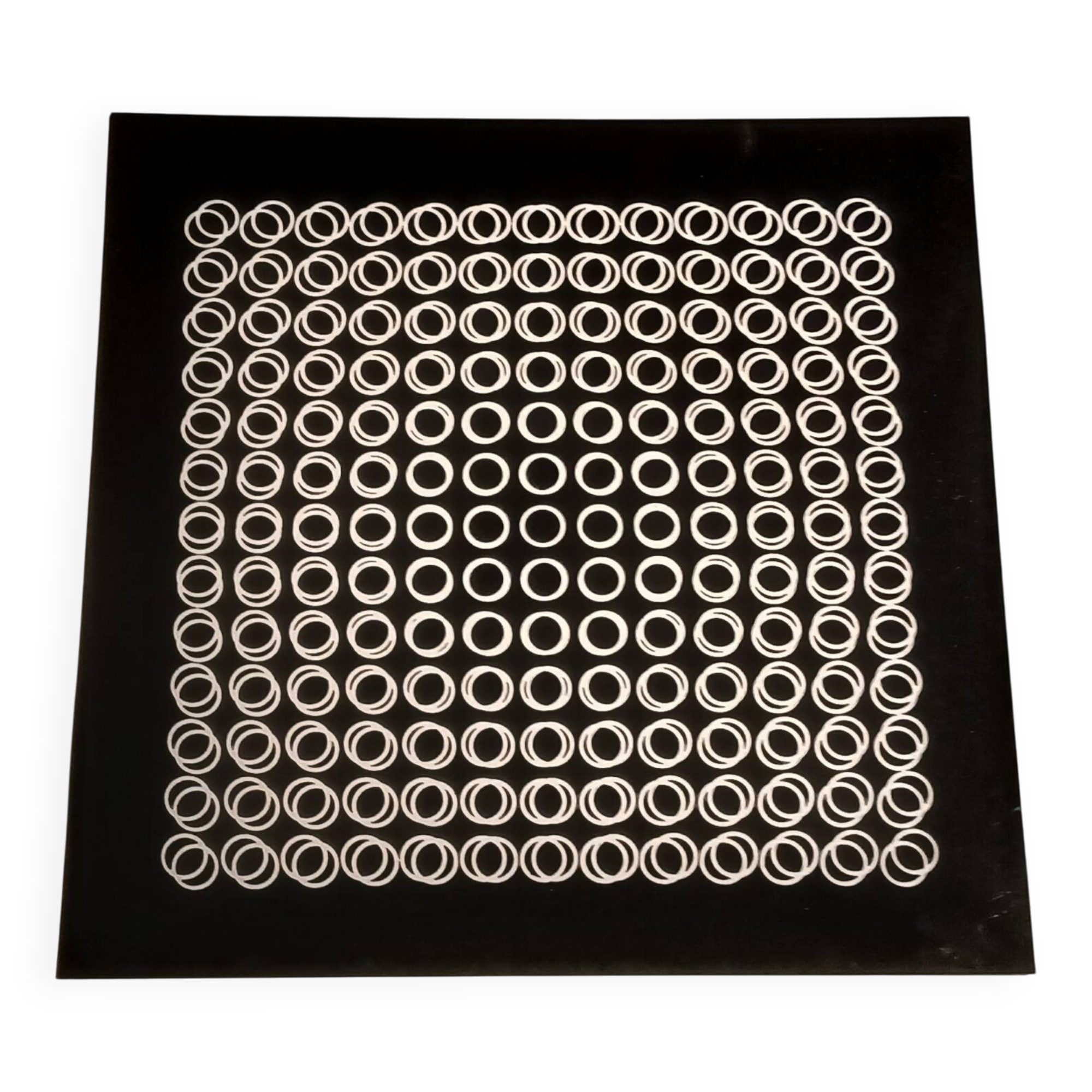 Vasarely silkscreen print - "Deep Kinetics" - 3D Illusion & Black and White