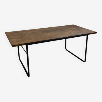 Table basse moderniste années 50 chêne