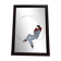 Old vintage collector mirror with drawing / silkscreen printing by Pierrot in the moonlight 70's 80's
