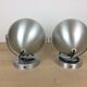 Set of 2 wall lamps eyeball brushed aluminum 70s space age