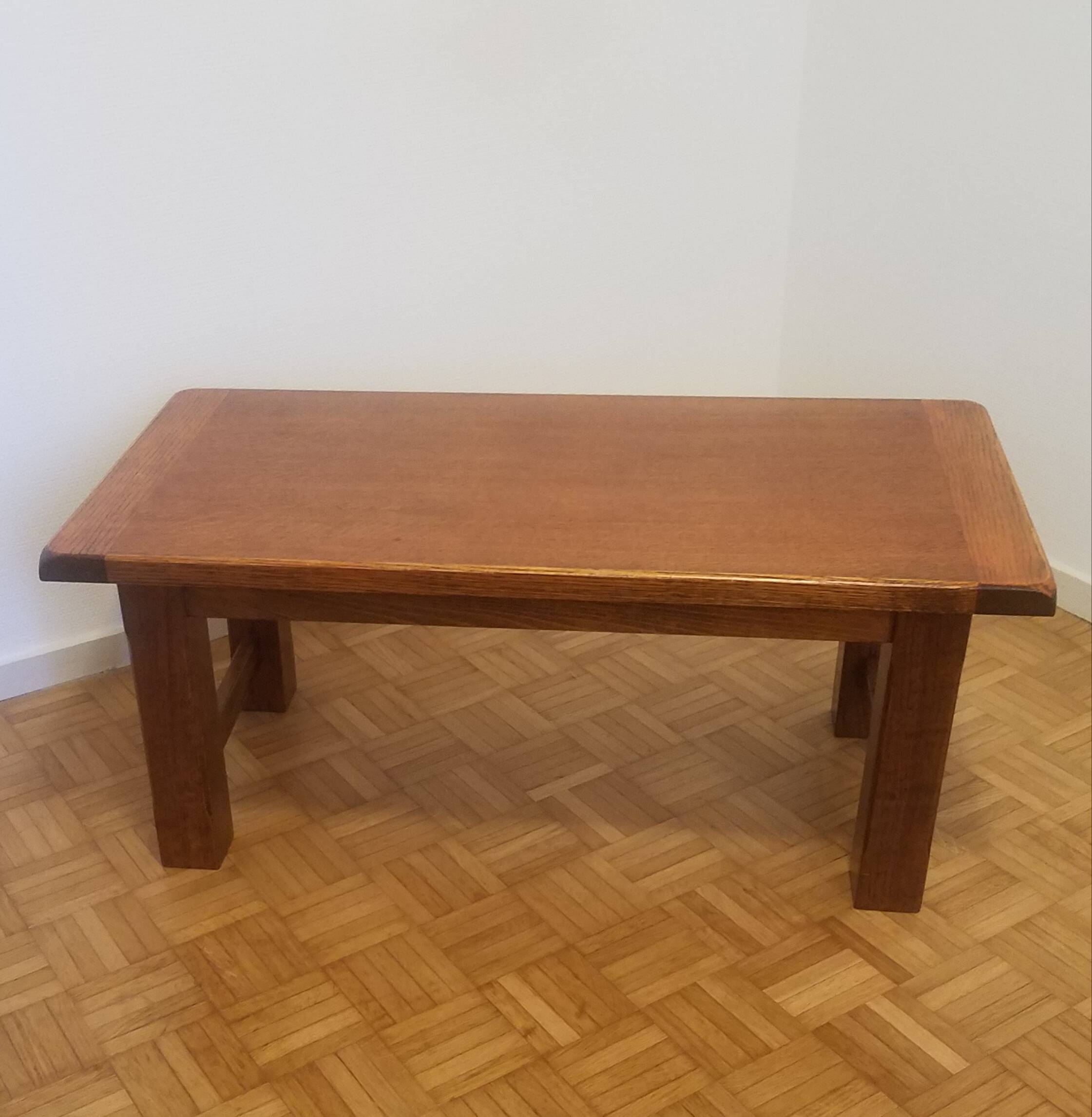Solid blond oak coffee table
