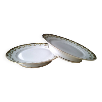 2 old compote bowls or standing bowls in Limoges porcelain UML