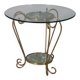 Vintage 1950s golden brass and glass coffee table Italian design