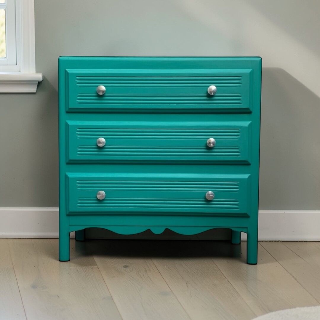 Commode art déco vert émeraude