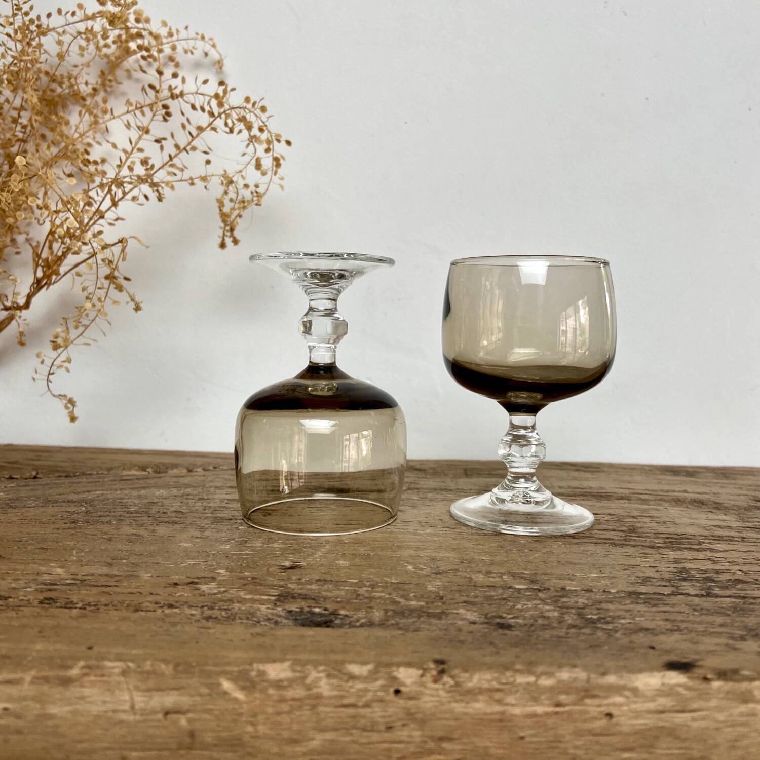 6 smoked liqueur glasses