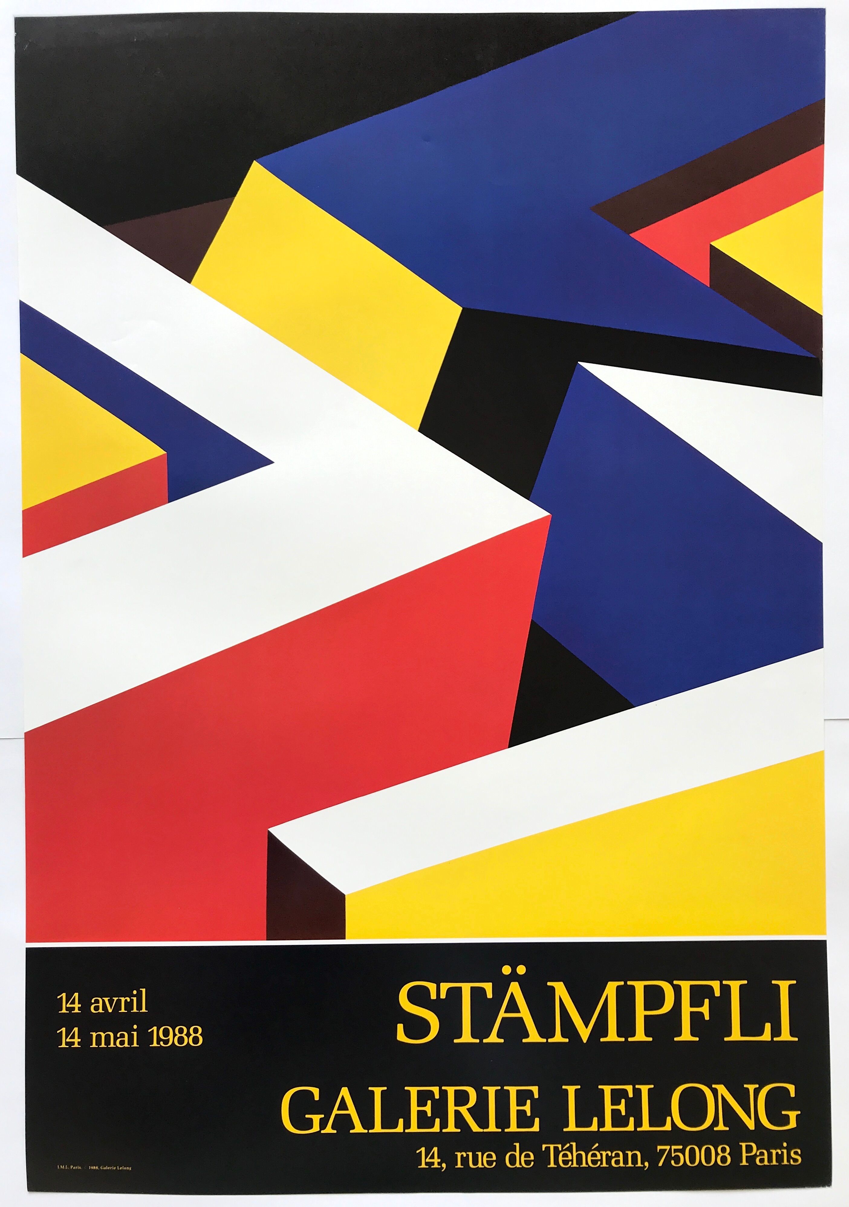 Original exhibition poster by Peter STÄMPFLI, Galerie Lelong, 1988