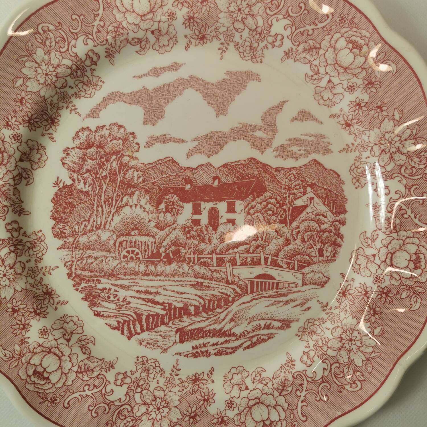 2 flat plates n. fontebasso 1760. pink color. tbe