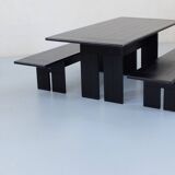 Table bureau et bancs Roche Bobois gamme Karélia