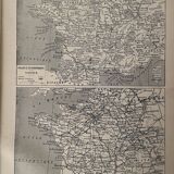 Lithograph map of france from 1922 (large format)