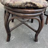 Suite of six chairs in curved wicker XX century