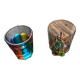 Two Shot Glasses,: One Murano, One CC Zechin using Murano Techniques.