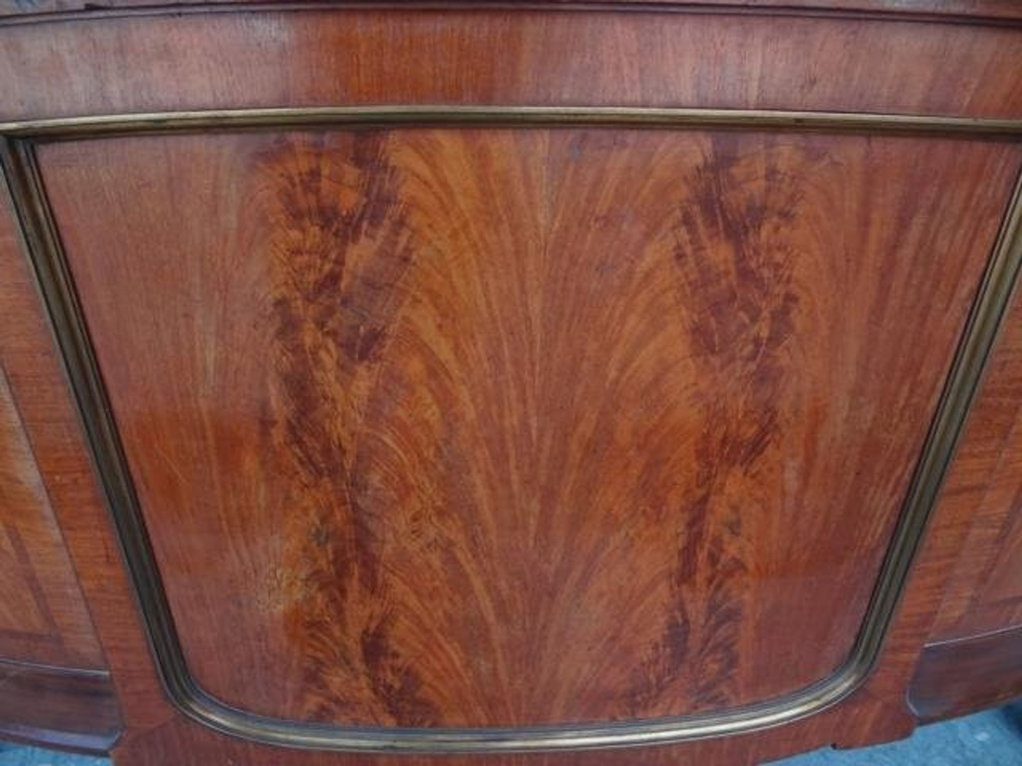 Golden bronze Louis XVI style mahogany bed