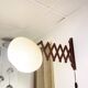Scandinavian teak accordion wall lamp – 1960s cocoon shade
