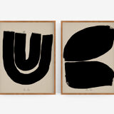 Pair of giclee prints. Abstract wall art set of two, A3