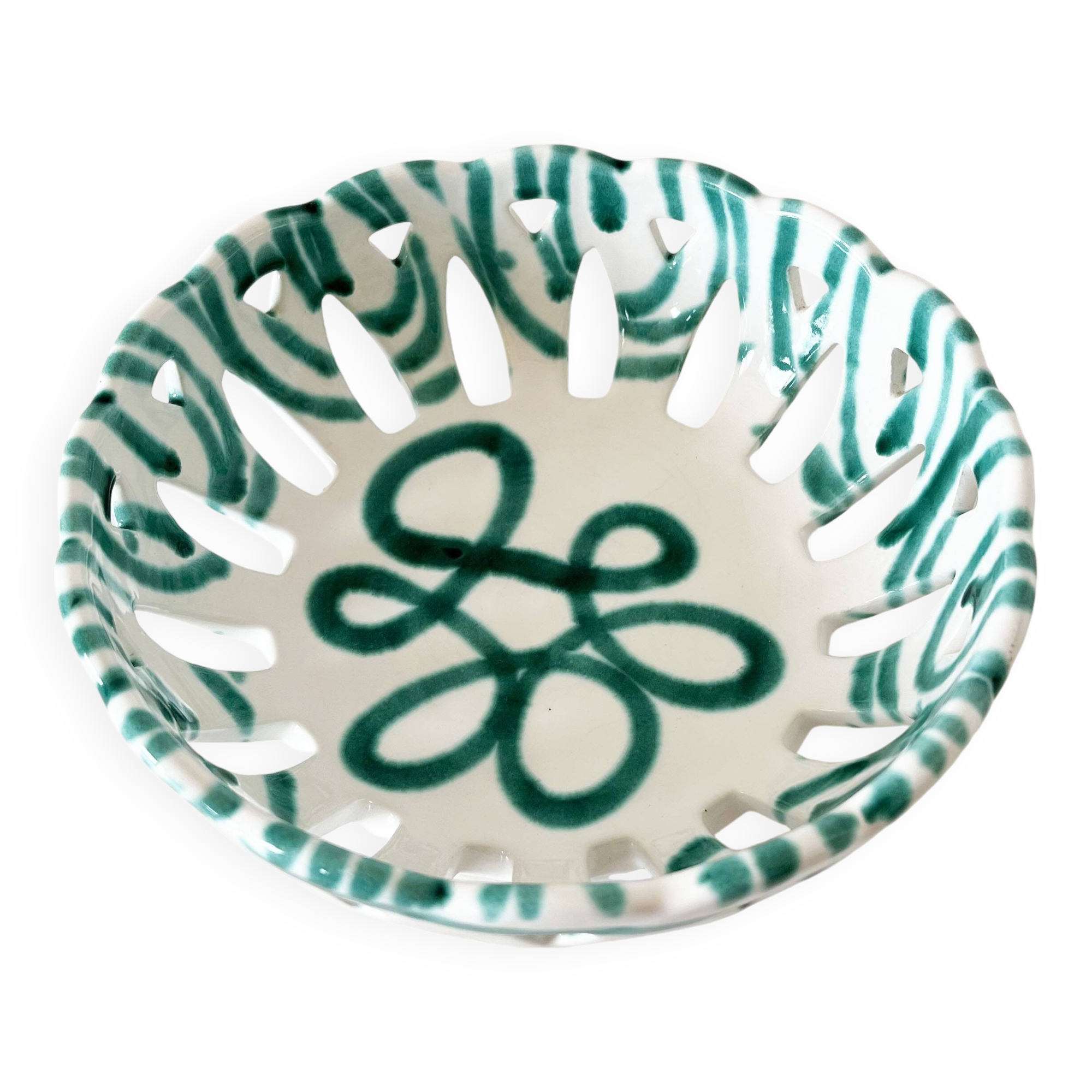 Gmundner Keramik openwork ceramic fruit bowl