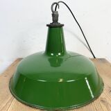 Industrial Green Enamel Factory Pendant Lamp from Revo, 1950s