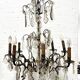 Louis XV style chandelier with pendants and colored glass fruits, 20th century
