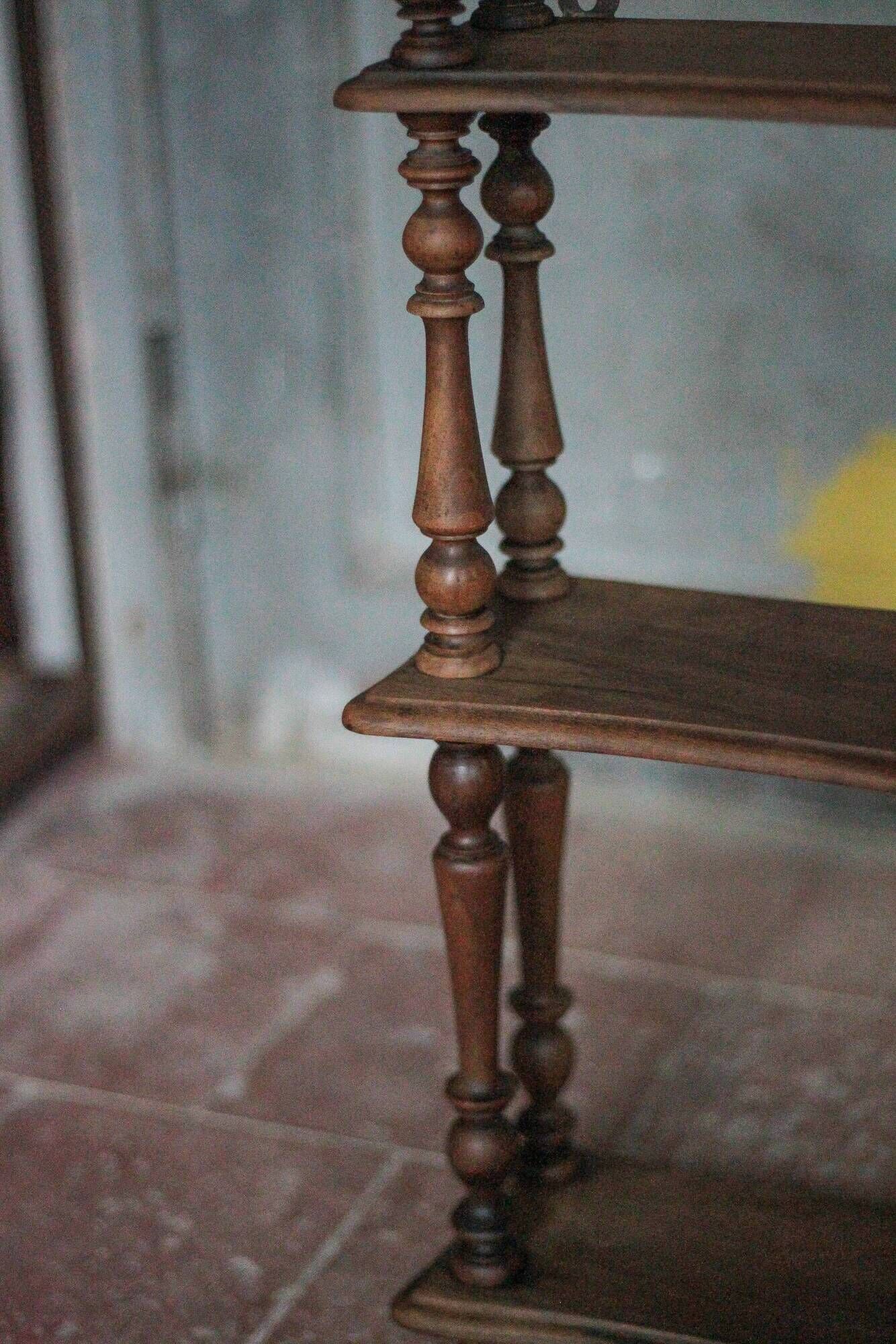 Vintage wall shelf, wooden furniture, living room, kitchen
