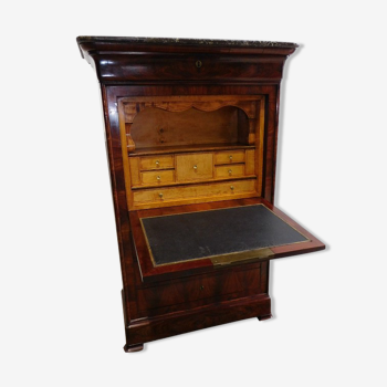 Secretary louis philippe in mahogany marble top of the nineteenth century