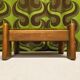 Brutalist oak footstool coffee table - 1970s