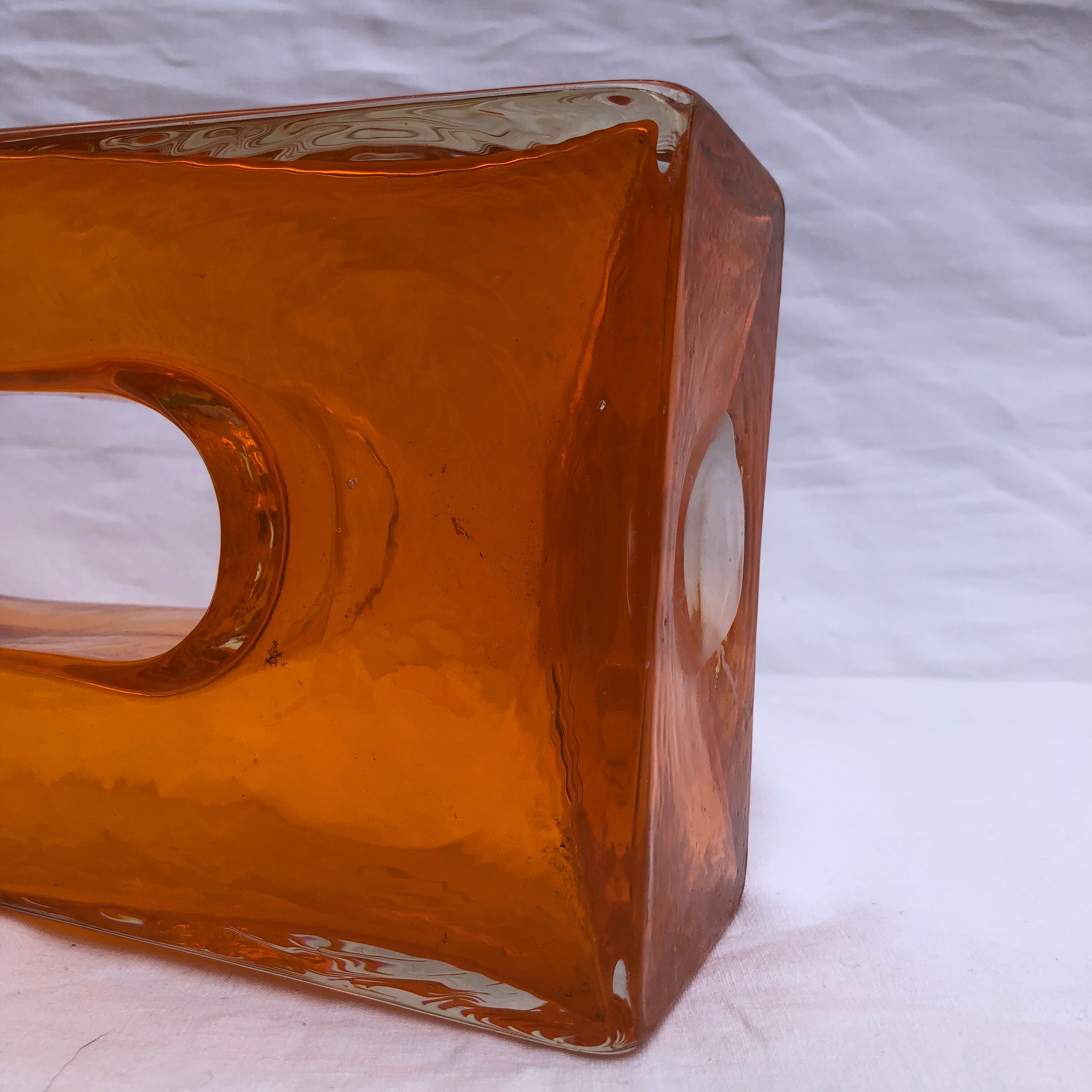 Pop Art Vase vintage orange glass paste year 70. Very good condition.