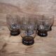 Set de 8 verres ciselé épis de blé vintage marron transparent