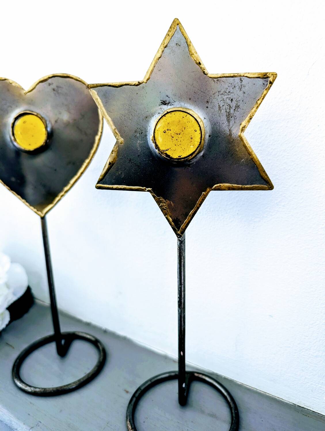 Pair of vintage candle holders