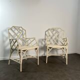 Pair of Angraves armchairs model Invincible in Chinese Chippendale style.