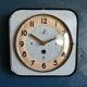 Vintage formica clock square silent wall clock "Jaz Blue"