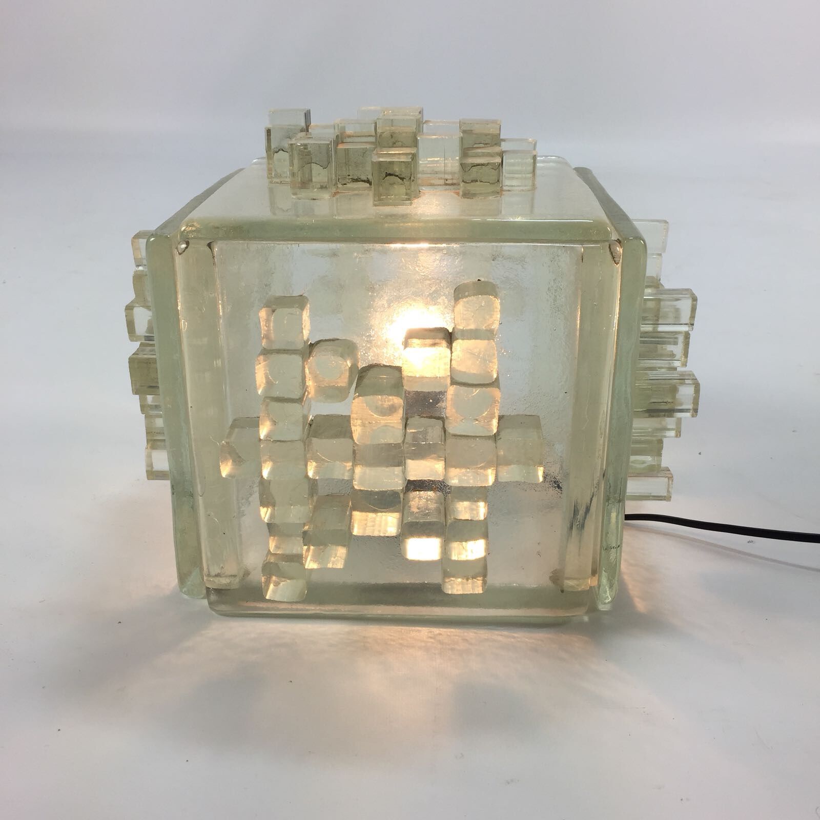Italian Crystal "Apis" Table Lamp from Poliarte, 1960s