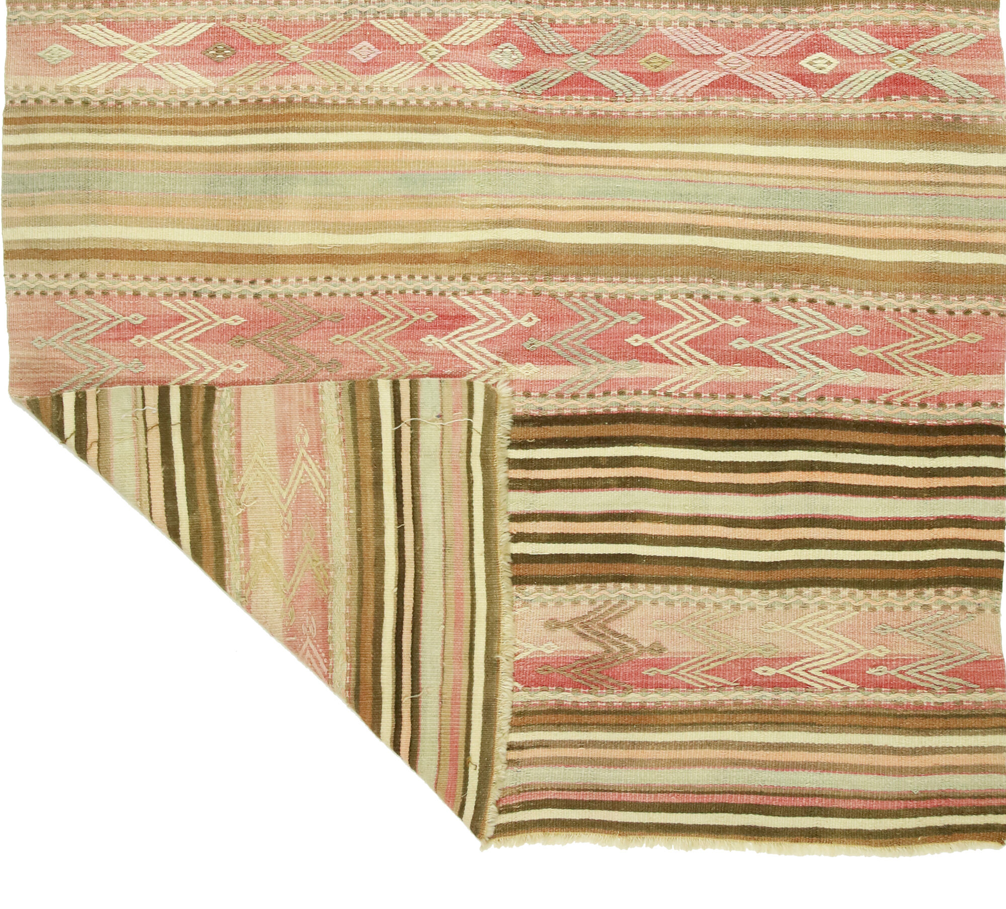 Anatolian handmade kilim rug 237 cm x 130 cm