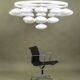 Impressive cloud chandelier mid-century modern of Volksgarten Milchhalle Vienna